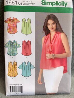 Simplicity Misses Shirt Sewing Pattern Size 16 16 20 22 24 1661 Uncut 2013